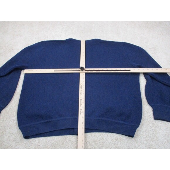 VINTAGE Peruvian Connection Cardigan Sweater Men Large Alpaca Blue Grandpa Peru - Picture 8 of 10